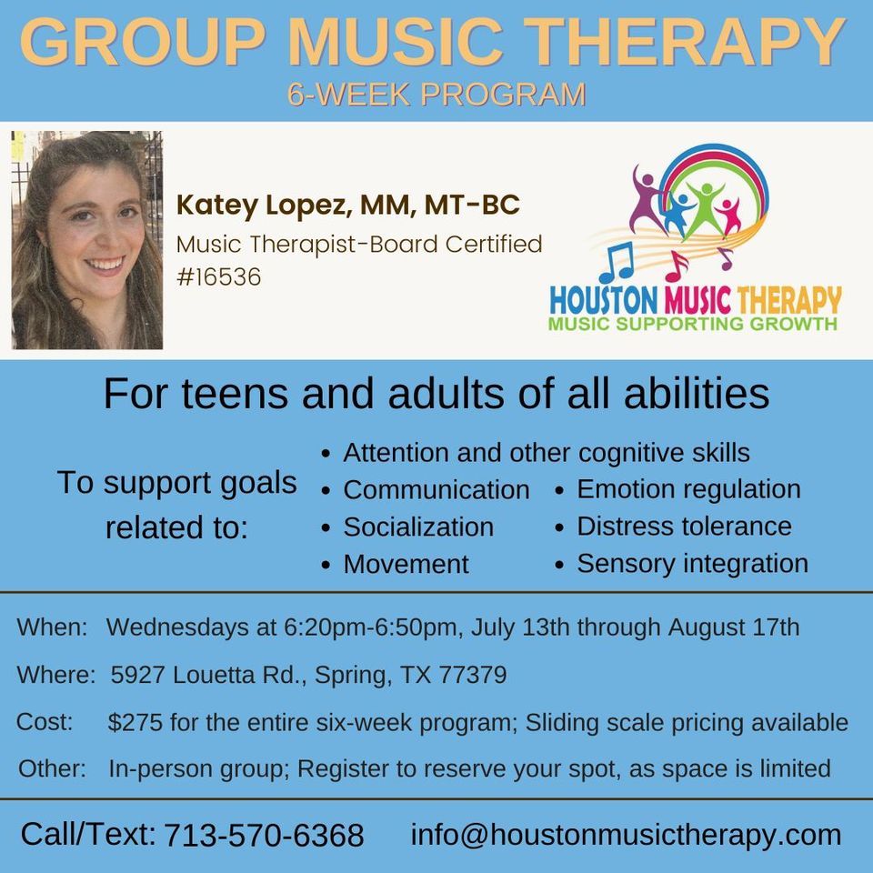 Group Music Therapy for Teens and Adults