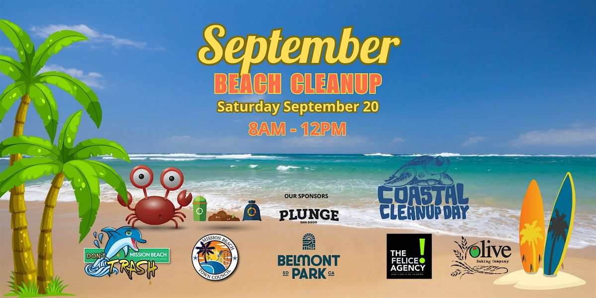 Beach Cleanup for Coastal Cleanup Day at Belmont Park