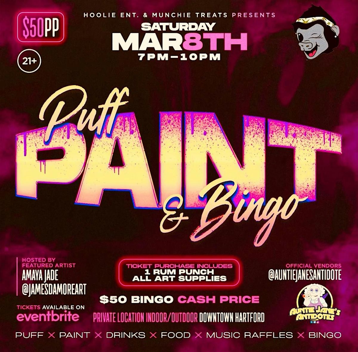 \u2728 Join Us for the Ultimate Puff, Paint, Sip & Bingo Night!