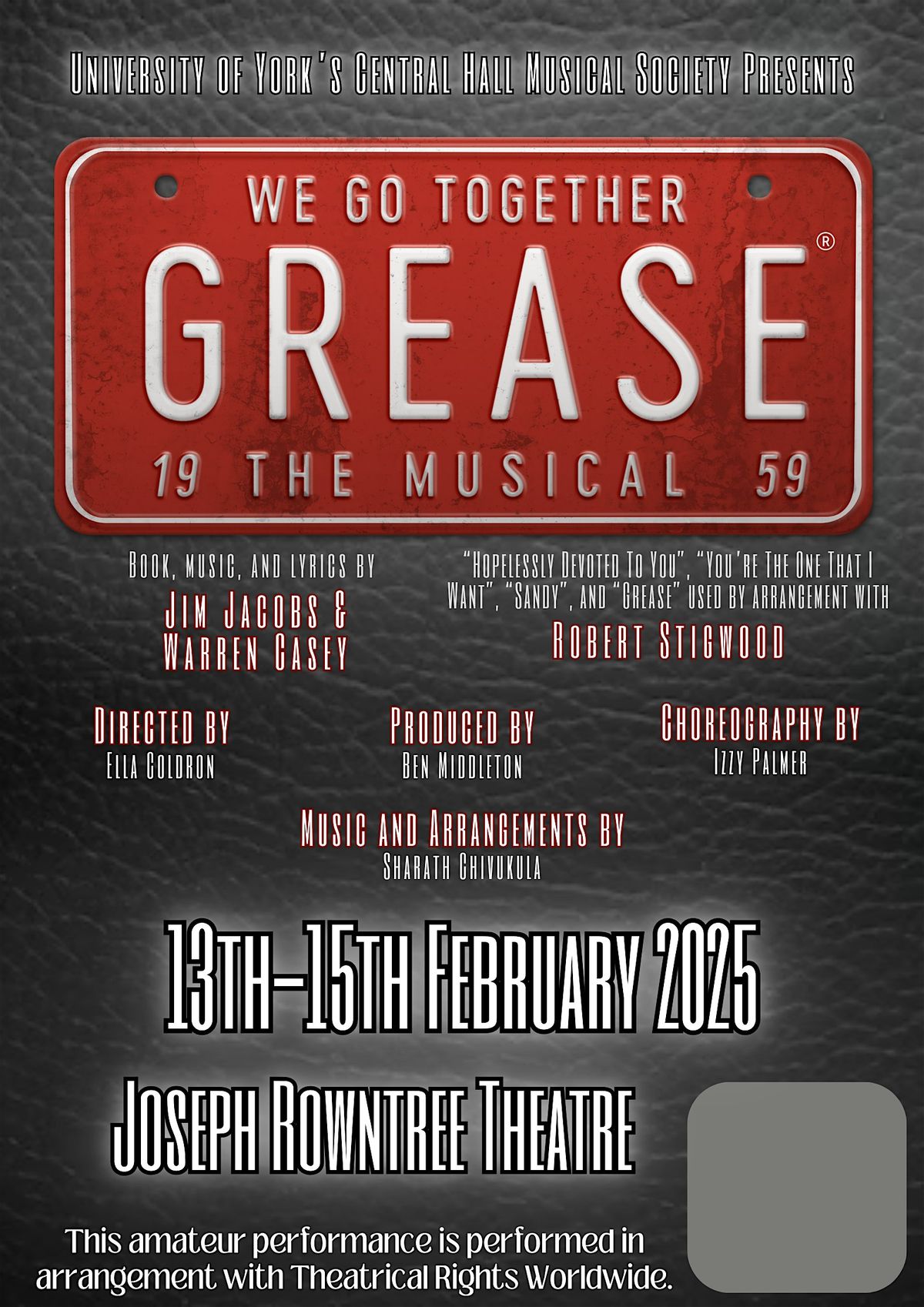 University of York's CHMS Presents: Grease: The Musical