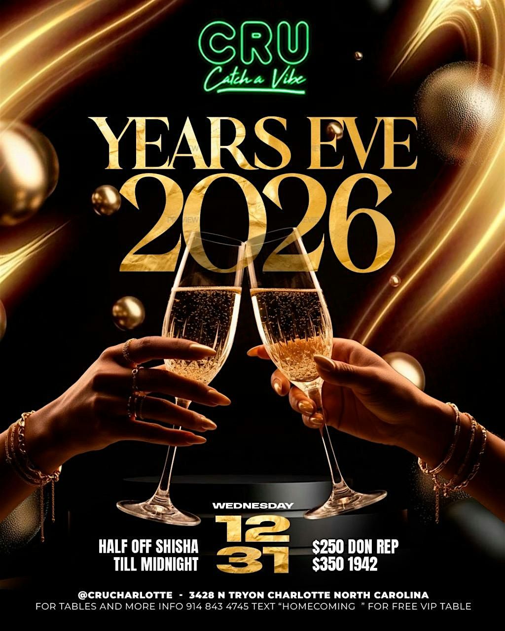 CRU YEARS EVE 2025! $250 DON REP! $350 1942