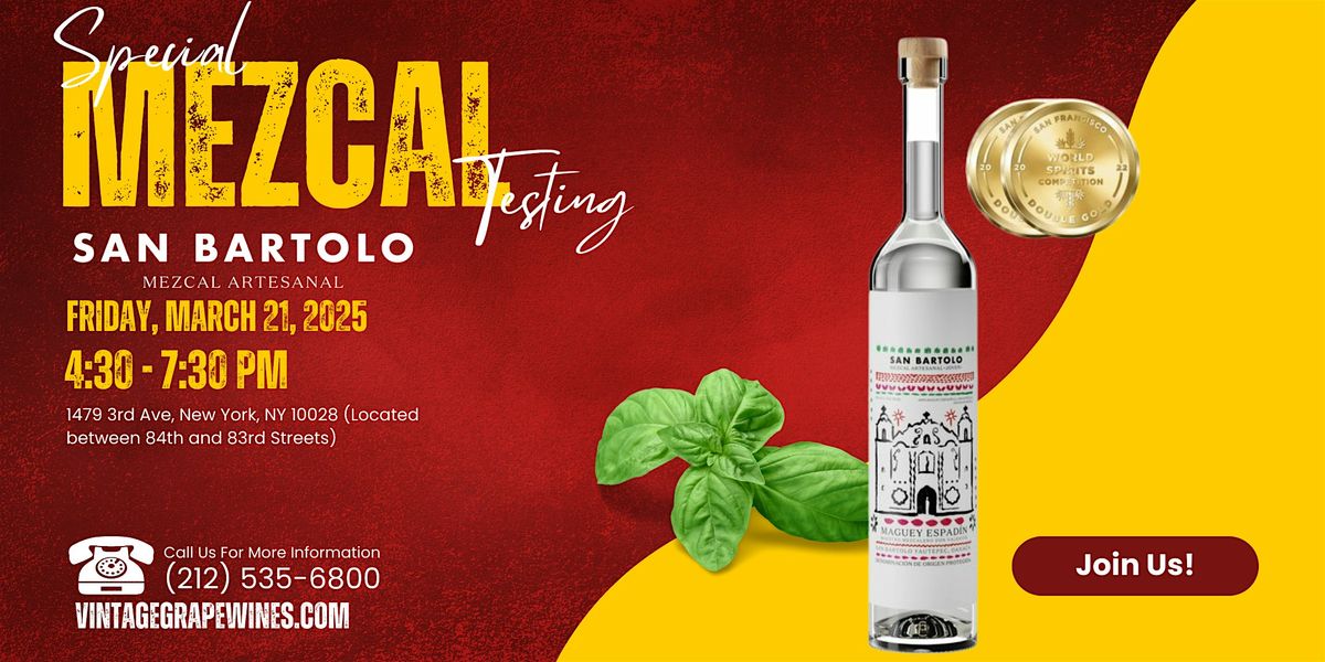 \u2728 SPECIAL MEZCAL TASTING ALERT! \u2728