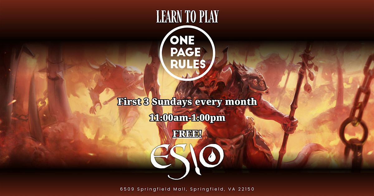 Learn to Play One Page Rules