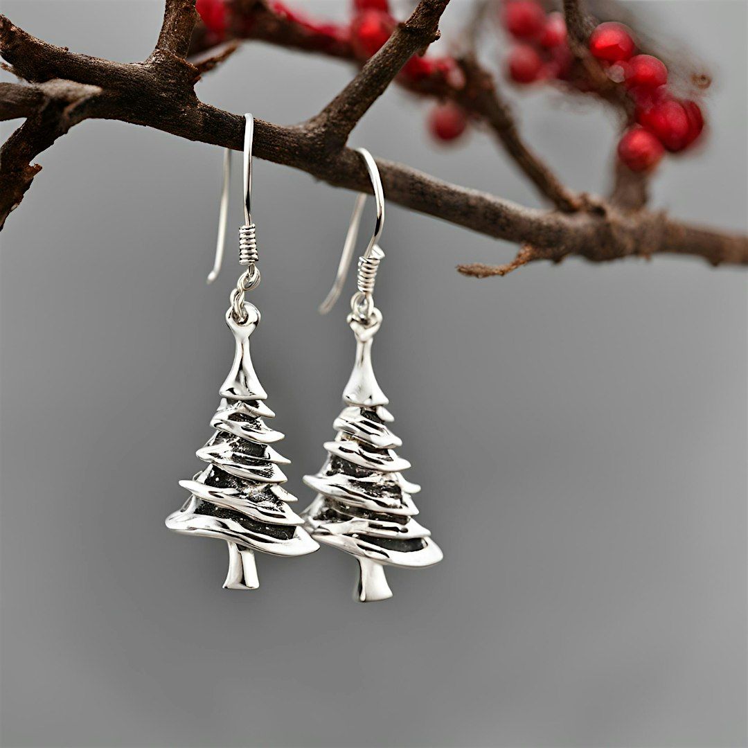 Silver Tree Earrings