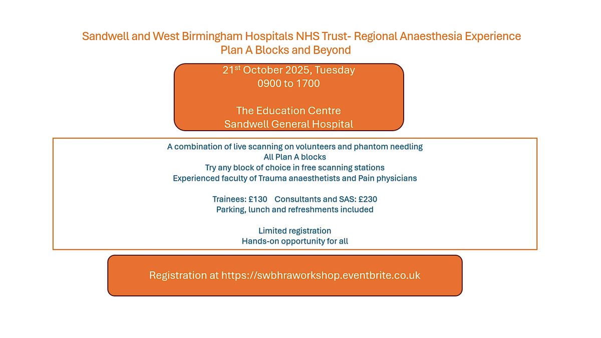 SWBH Regional Anaesthesia Experience- Plan A blocks and beyond