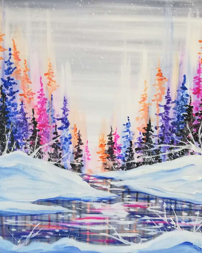 Sip & Paint 'Multichromatic Snowstorm' with us!