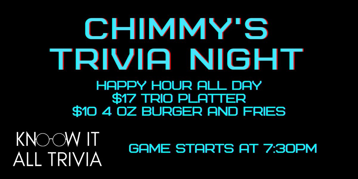 Chimmy's Neighbourhood Pub Trivia Night