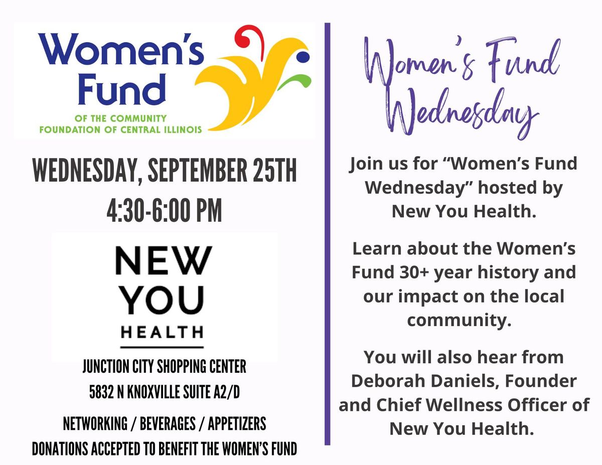 Women's Fund Wednesday - Hosted by New You Health