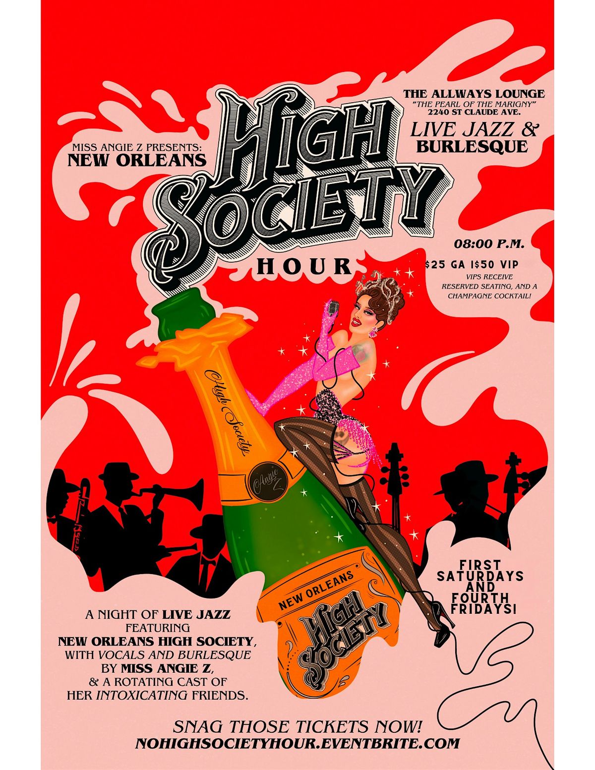 New Orleans High Society Hour: An evening of live Jazz and Burlesque!