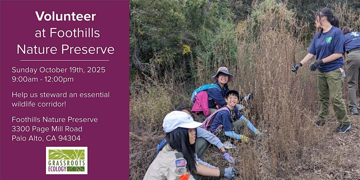 Volunteer Outdoors in Palo Alto at Foothills Nature Preserve