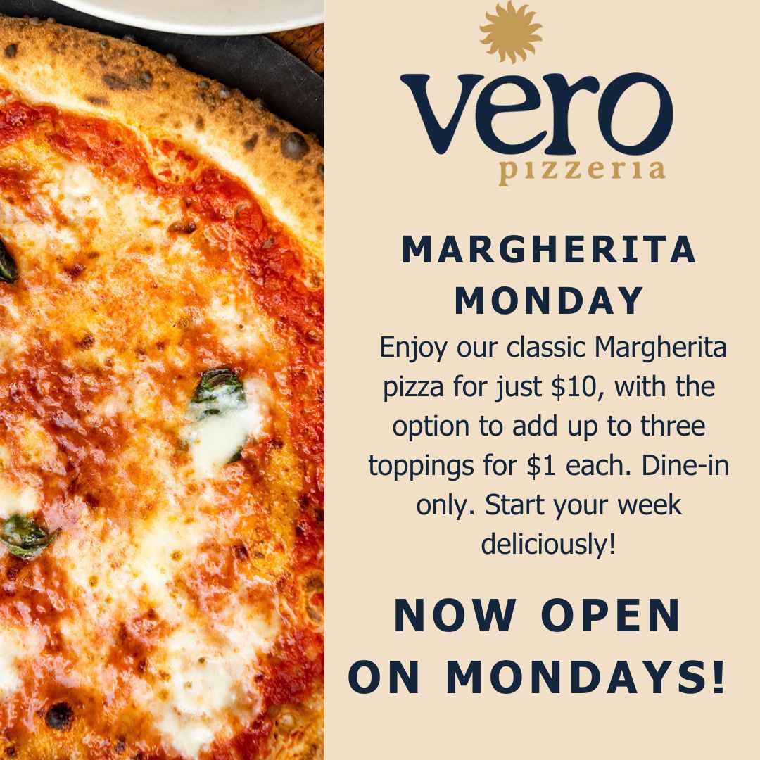 \ud83c\udf55$10 Margherita Mondays\ud83c\udf55