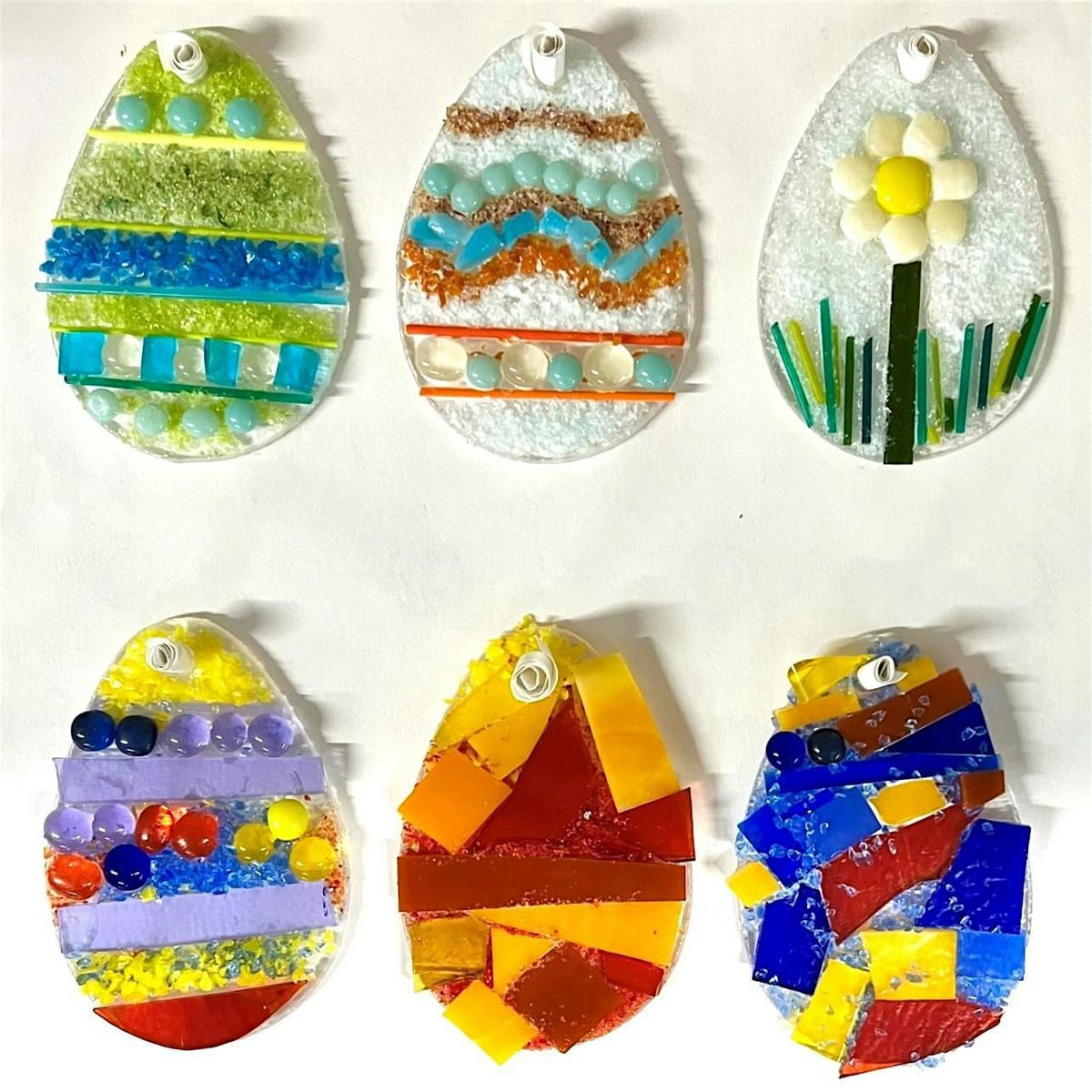 FUSED GLASS EASTER EGG HANGING DECORATIONS (8-12 YEARS)