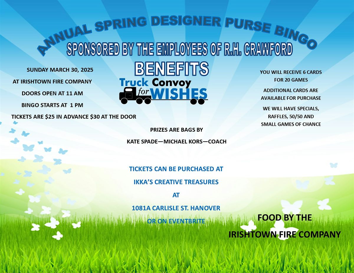 Spring Purse Bingo to benefit Truck Convoy for Wishes