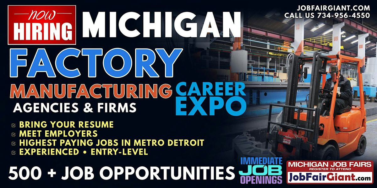 Detroit Michigan Manufacturing Job Fair