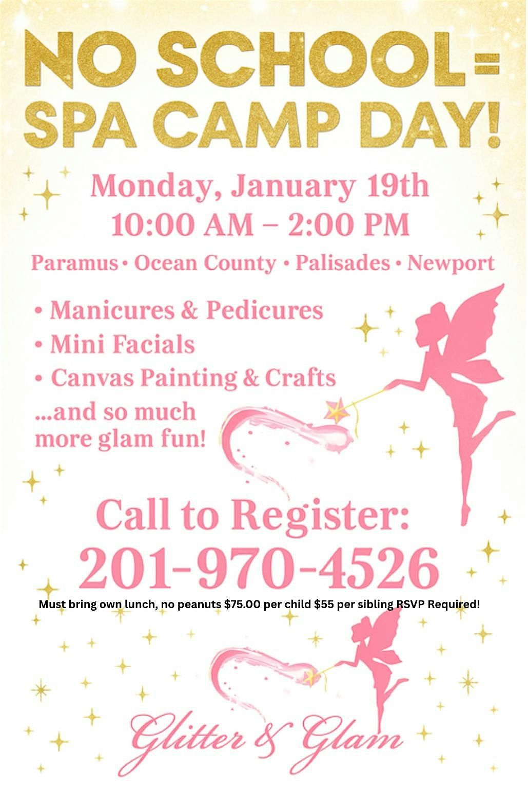 NO SCHOOL ONE DAY SPA CAMP! Paramus Location