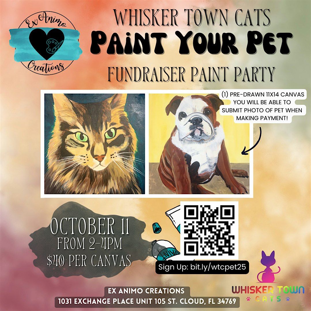 Paint Your Pet Fundraiser- Whisker Town Cats