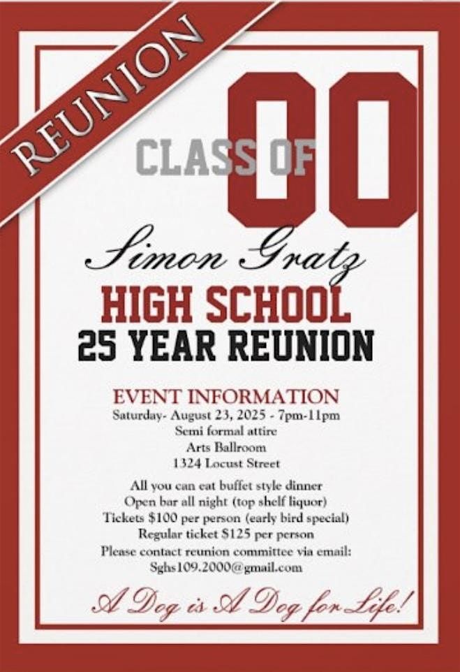 Simon Gratz HS c\/o 2000 25th Reunion