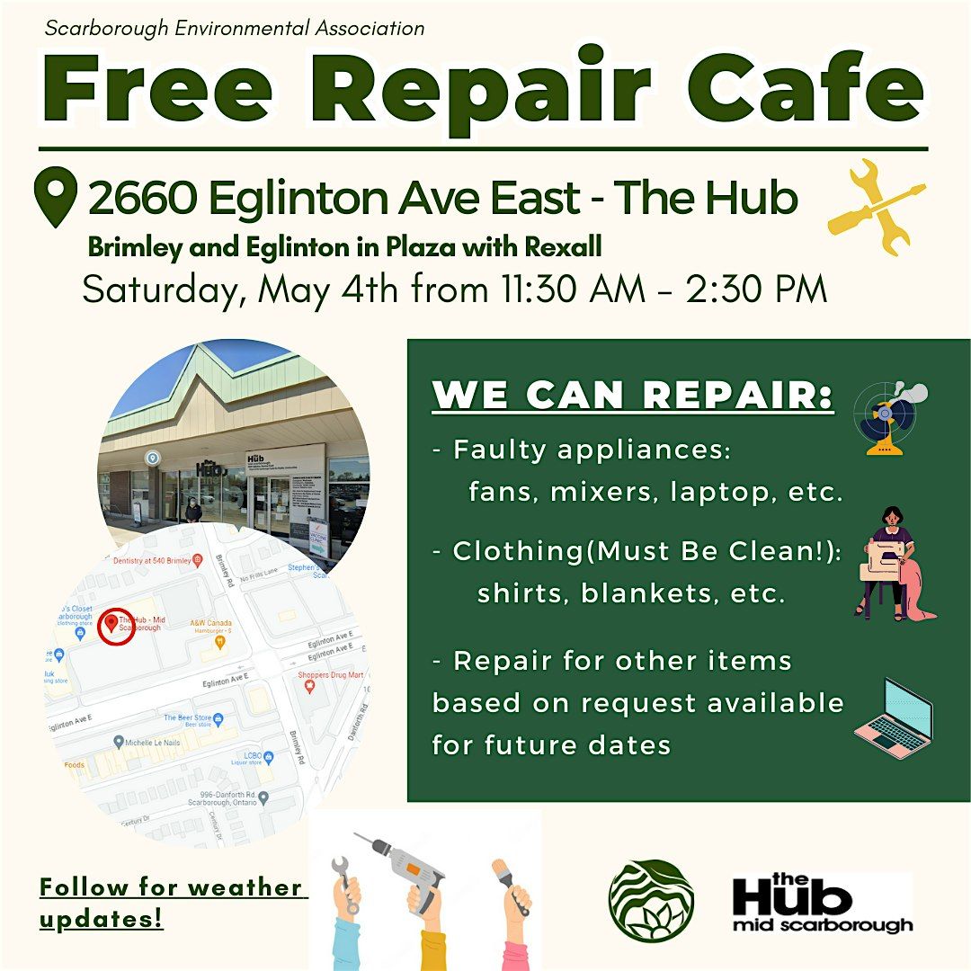 Scarborough Repair Cafe November (RSVP NOT REQUIRED)