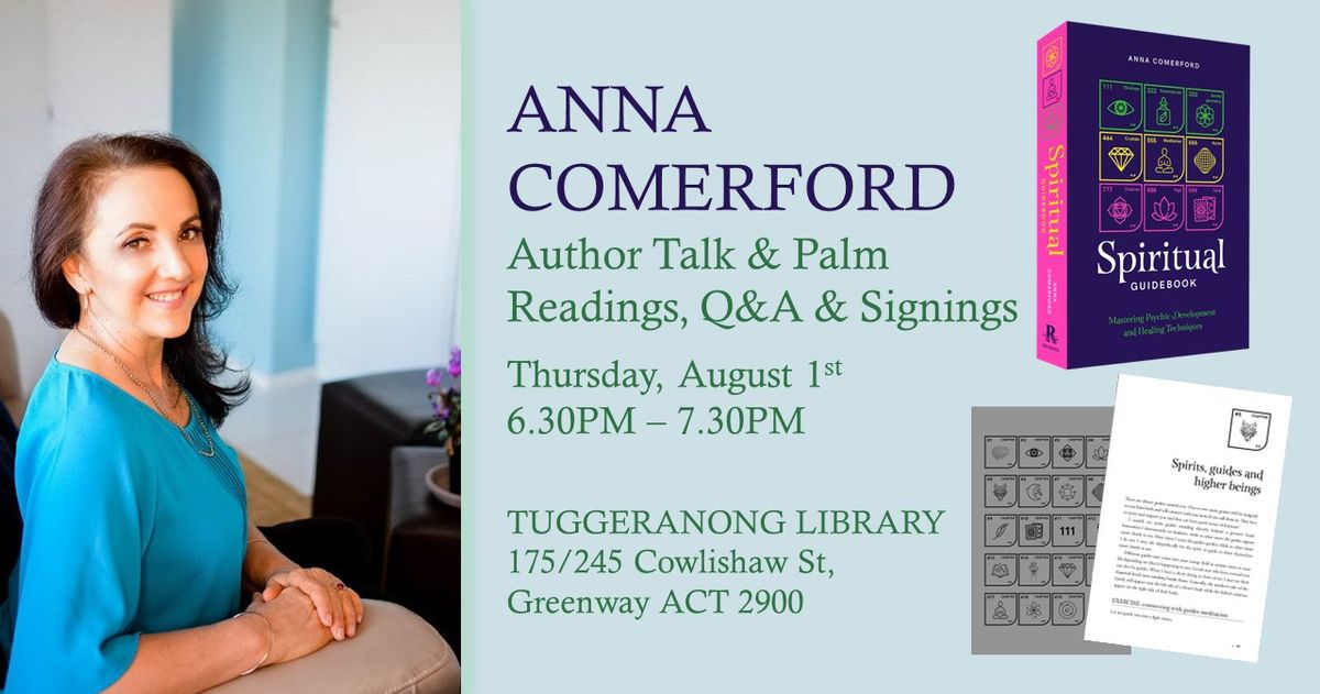 Anna Comerford - Author Talk, Palm Readings, Q&A and Signings at Tuggeranong Library