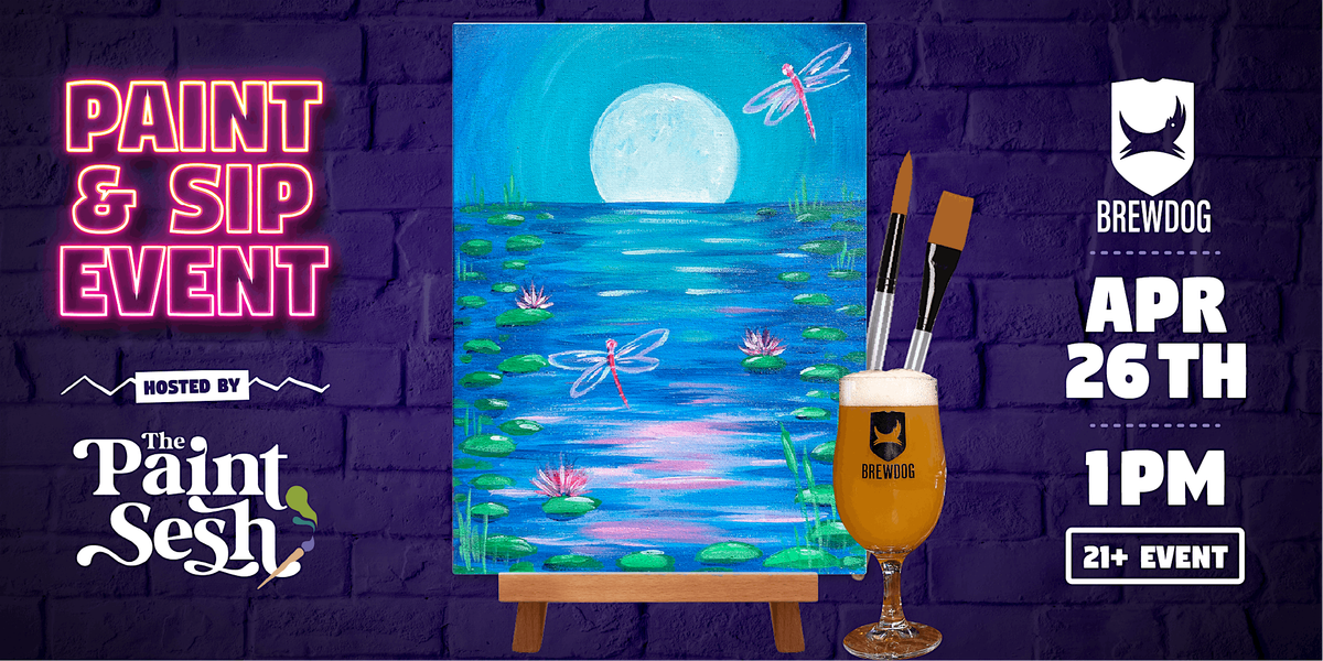 Paint & Sip Painting Event in Cincinnati, OH \u2013 \u201cTwilight Pond\u201d at BrewDog