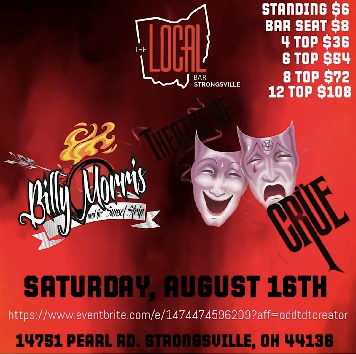 THEATRE OF CRUE "MOTLEY CRUE TRIBUTE" RETURNS TO THE LOCAL