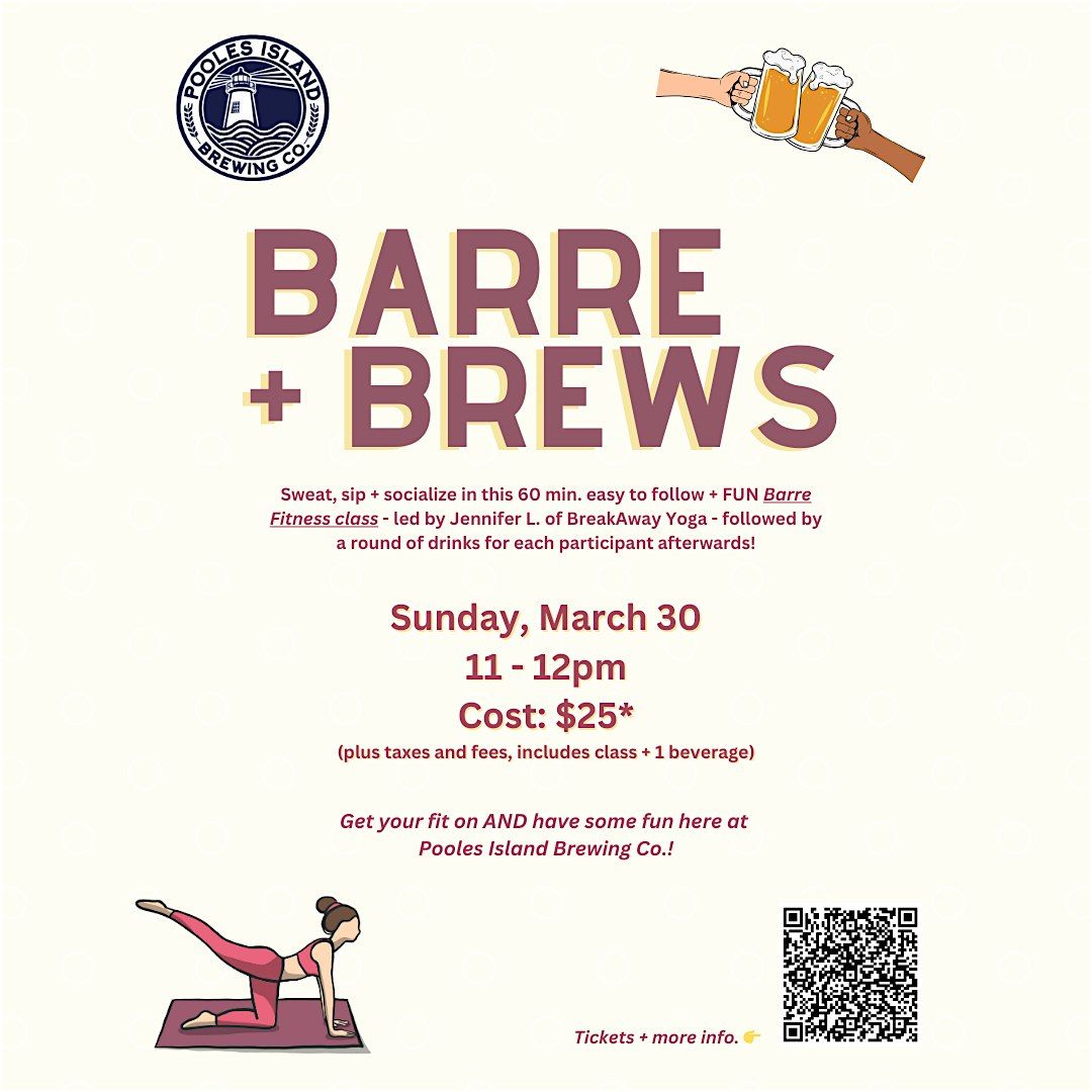 Barre + Brews: Barre Fitness Class at Pooles Island Brewing Co.