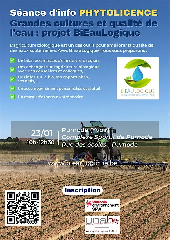 Formation Phytolicence : grandes cultures et qualit\u00e9 de l'eau (Tournai)