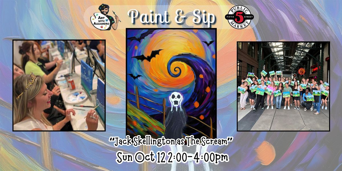 Paint & Sip at 5th St Alley \u201cJack Skellington as The Scream\u201d