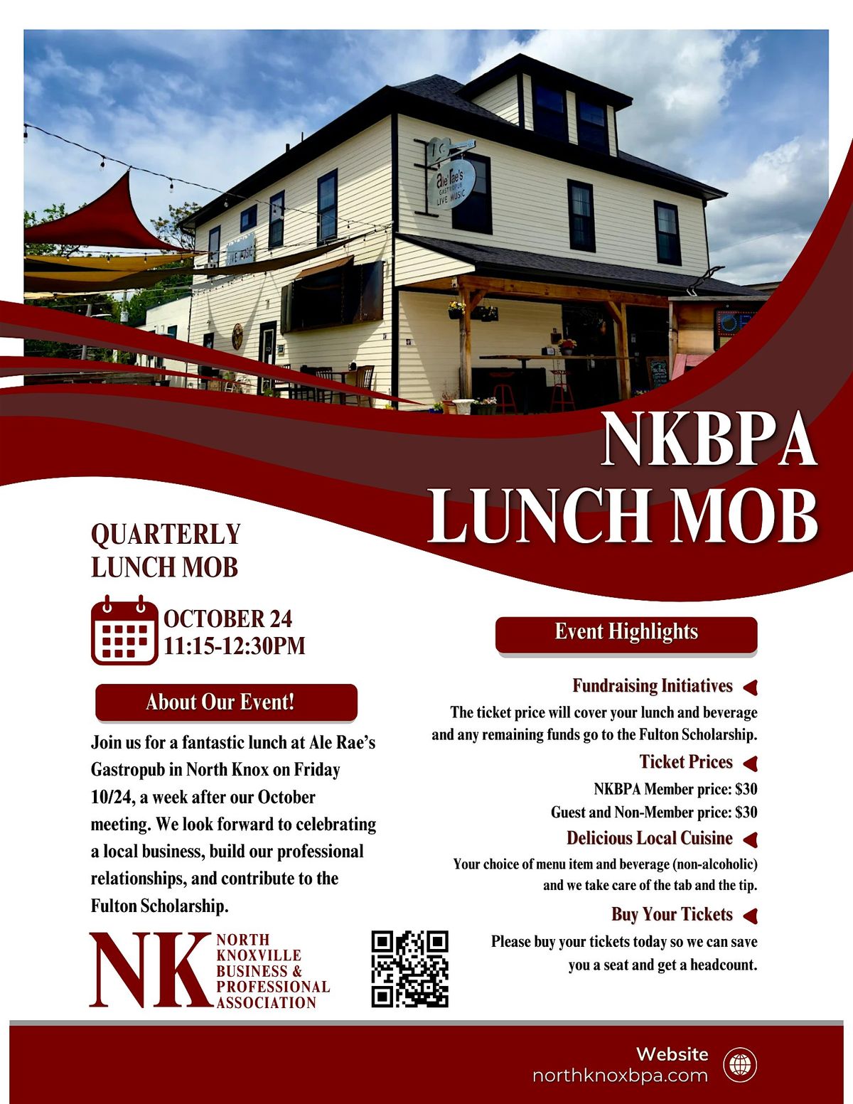 NKBPA Quarterly Lunch Mob: Ale' Rae\u2019s GastroPub