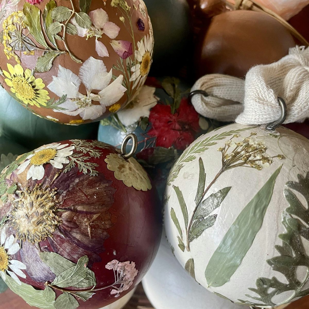 Botanical Decoupage \u2022 Holiday Ornament