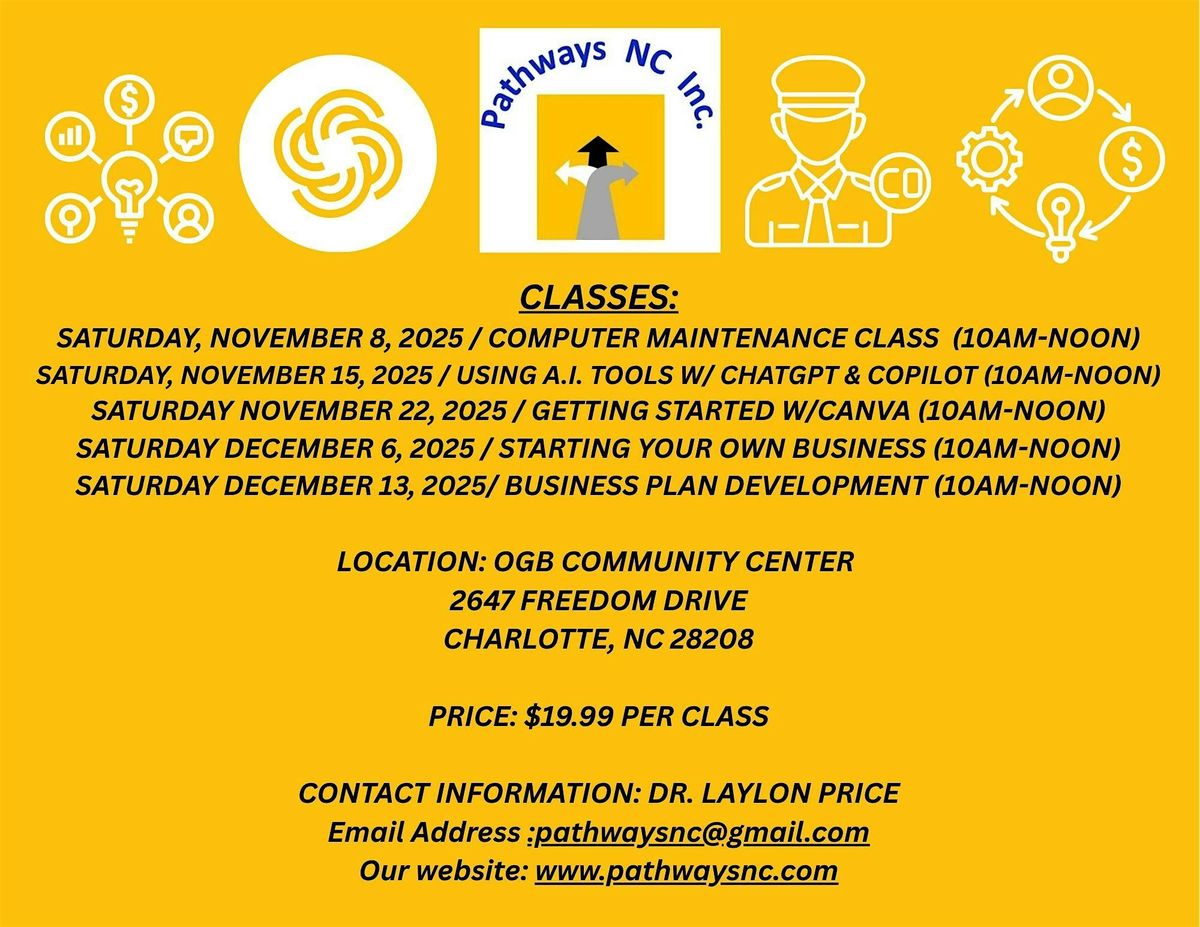 Pathways NC Inc. - Business Plan Development Workshop - Saturday, Dec. 13th