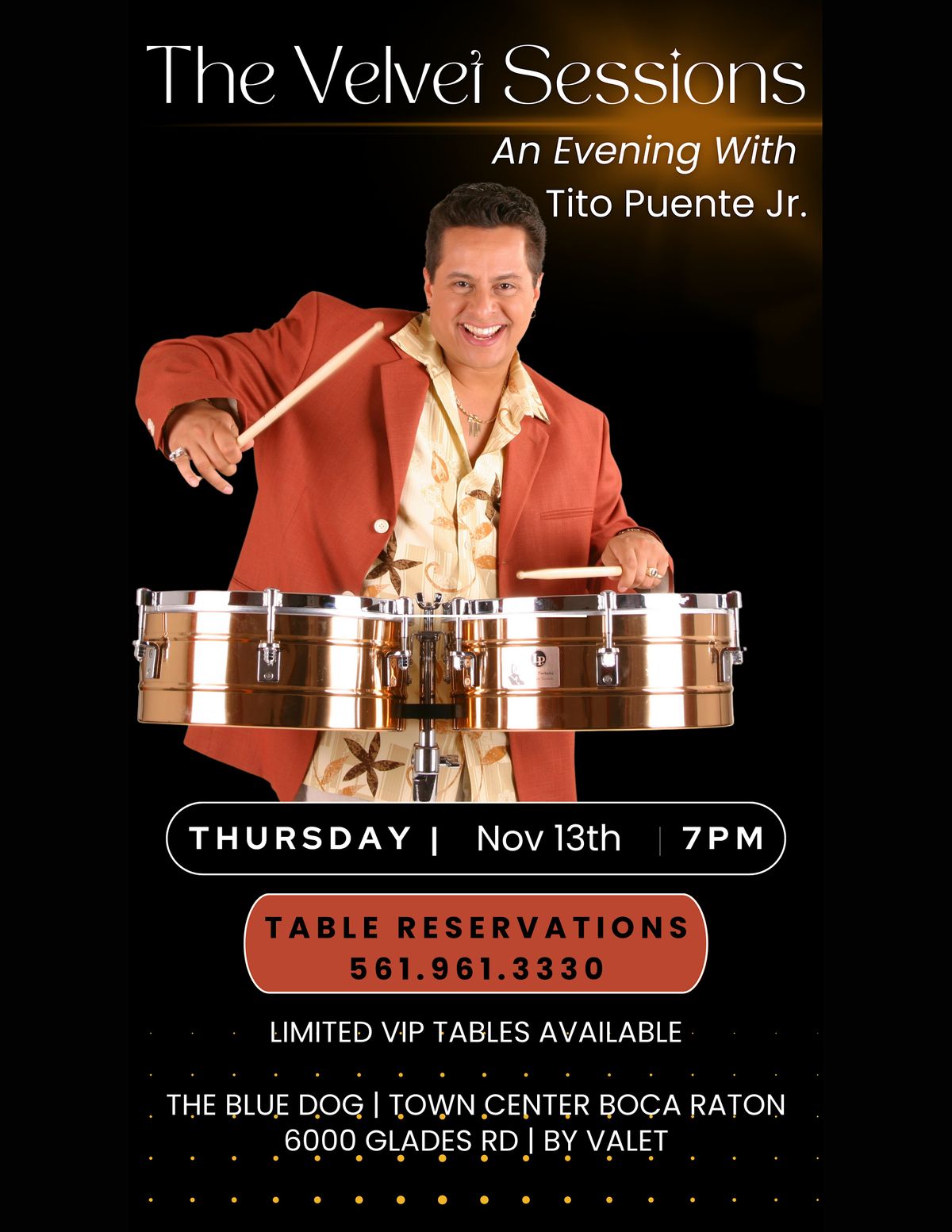 An Evening with Tito Puente Jr  Thu Nov 13th @ The Blue Dog