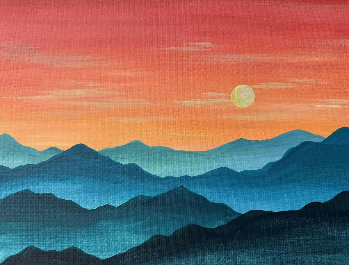 Stunning Sunset painting at Two22 Brew