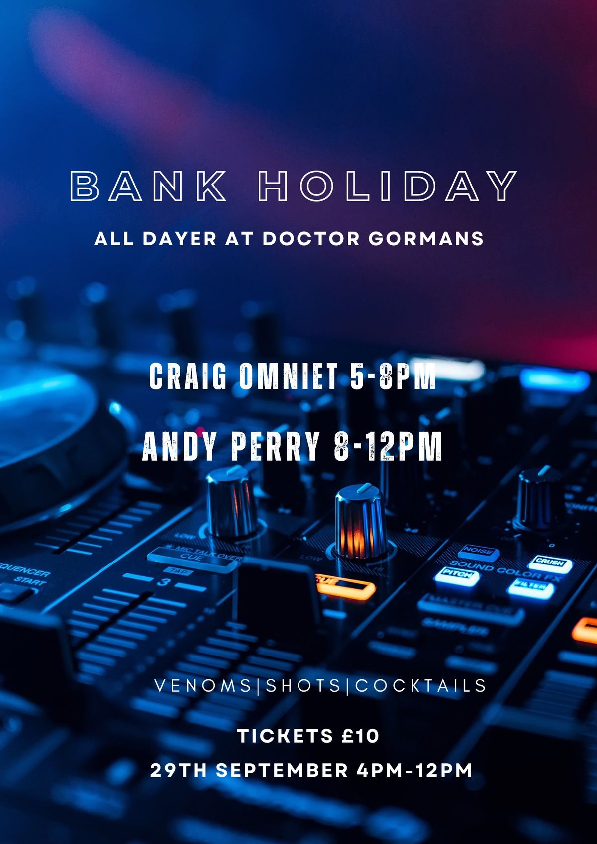  September Weekend All-Dayer at Doctor Gorman\u2019s!