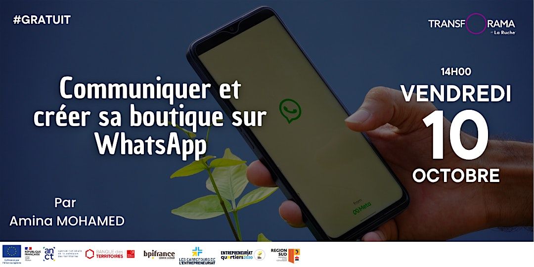 Atelier Communiquer et cr\u00e9er sa boutique sur WhatsApp