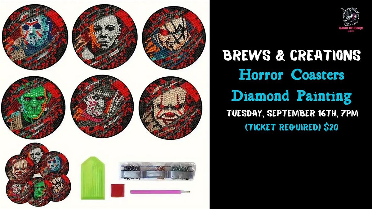 Brews & Creations: Horror Coasters Diamond Painting
