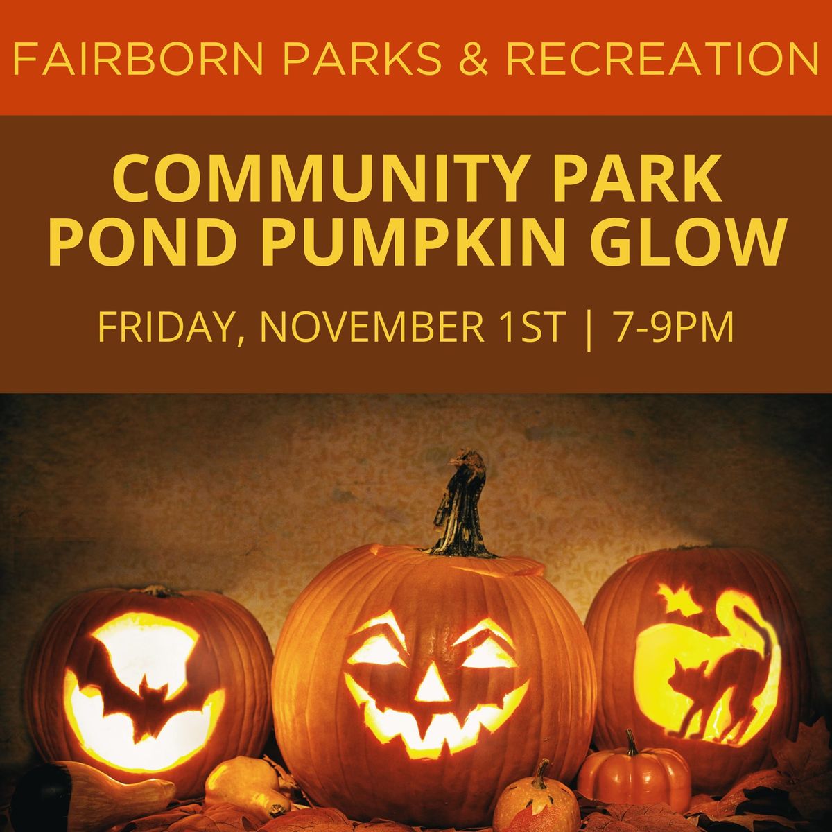 Community Park Pond Pumpkin GLOW (and contest)