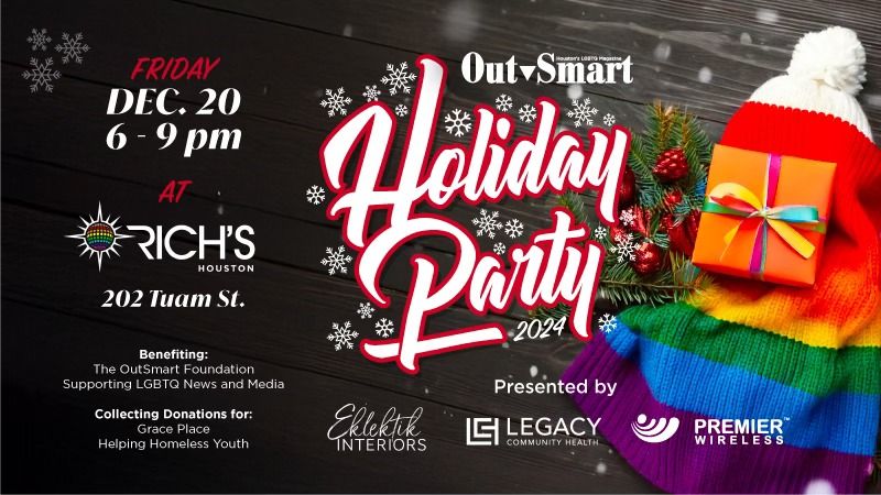 NEW DATE! Friday, DEC. 20 - OutSmart 2024 Holiday Party at Rich's