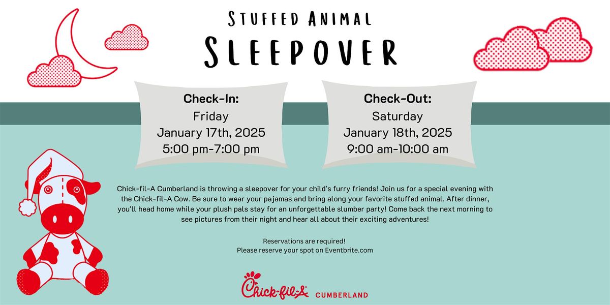 Chick-fil-A Cumberland Stuffed Animal Sleepover