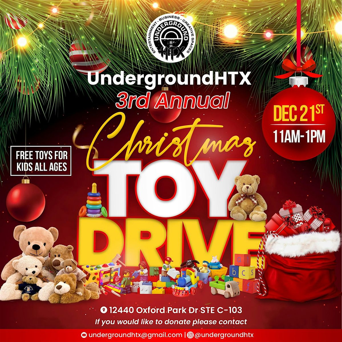 Underground HTX 3rd Annual Christmas Toy Drive