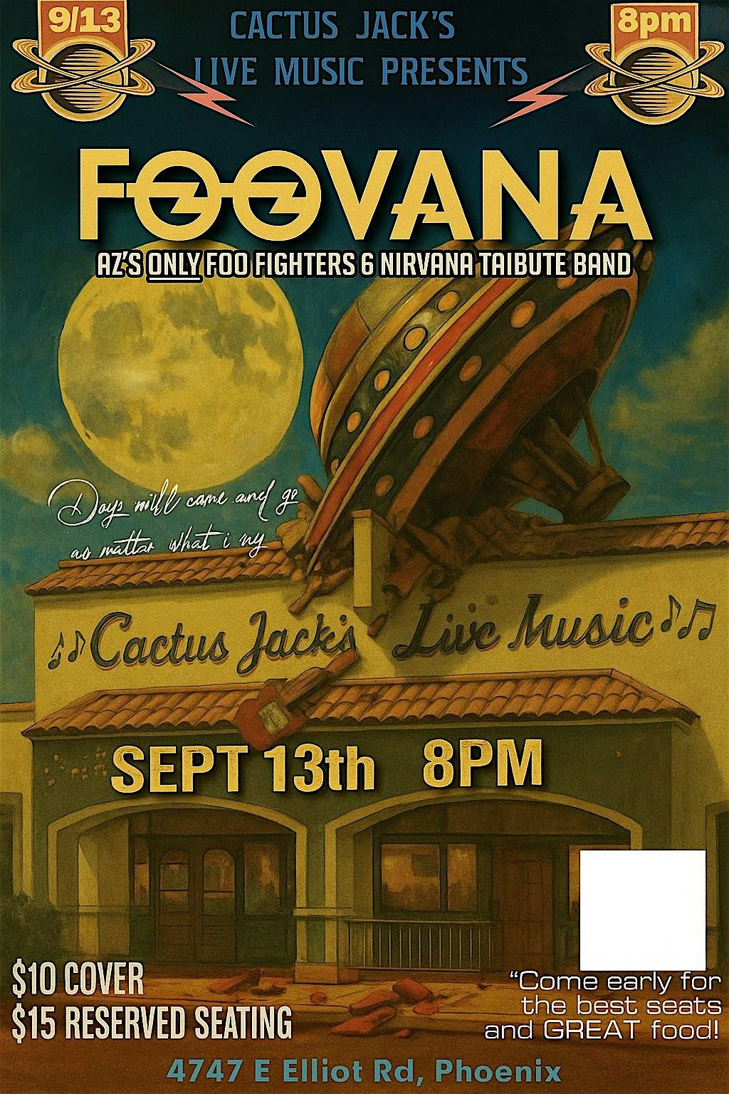 FOOVANA @ Cactus Jacks September 13th 8pm