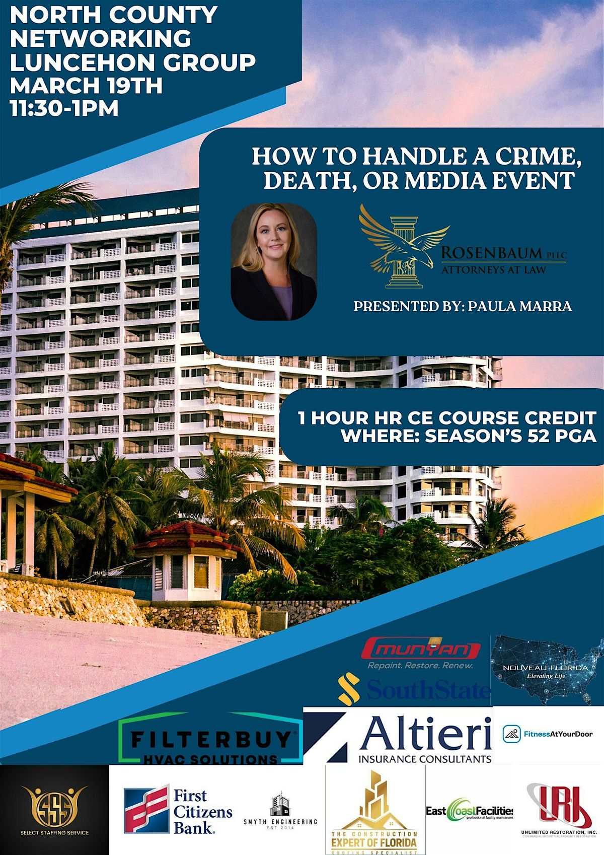 North County Networking Luncheon CE - How to Handle a Crime