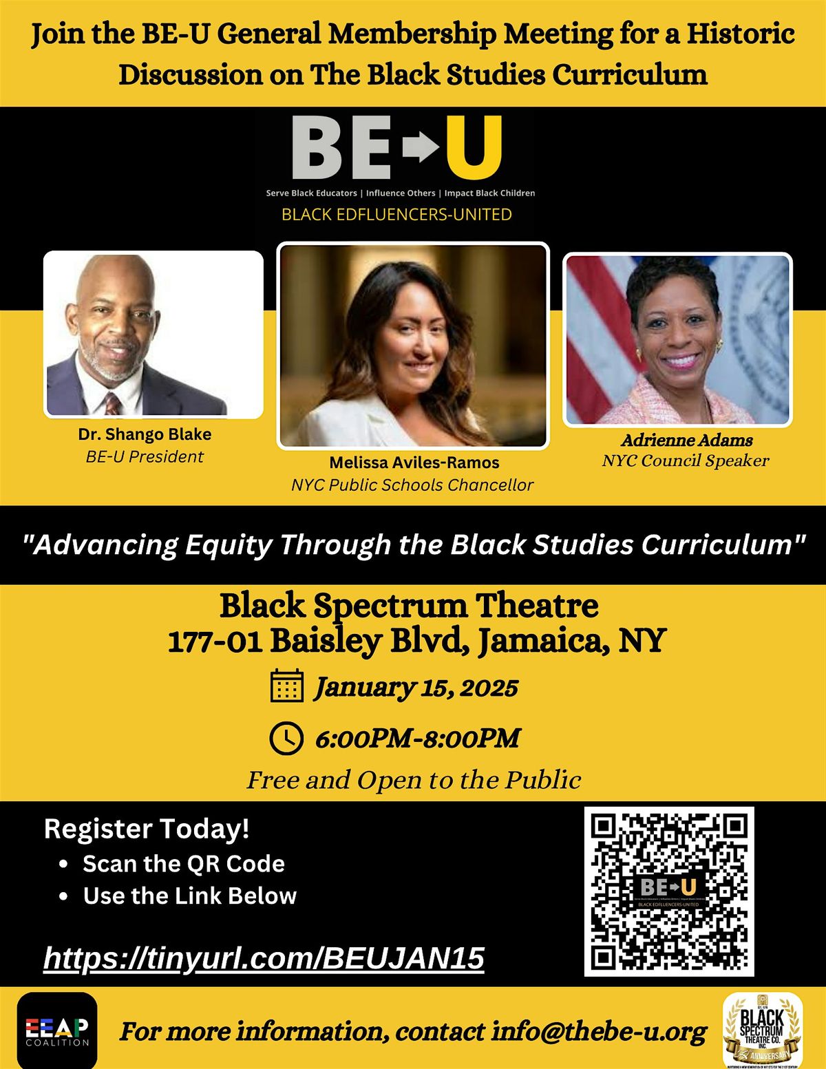 BE-U General Membership Meeting :Advancing Equity Through the Black Studies