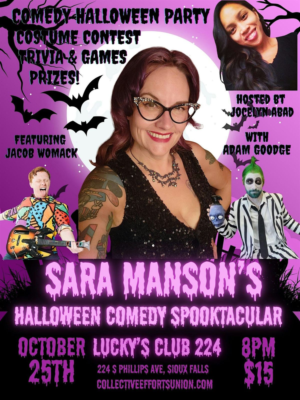 Sara Manson's Halloween Comedy Spooktacular LIVE at Luckys|Club224