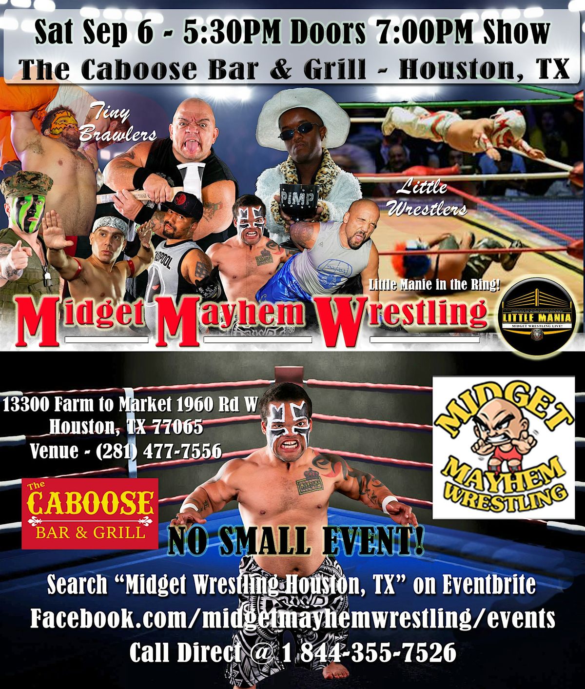 Midget Mayhem Wrestling Rips Through the Ring! Houston TX 18+