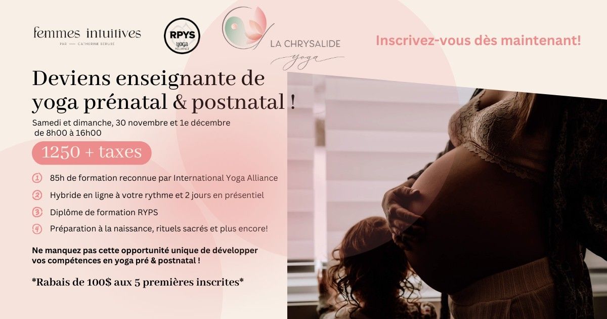 Formation de professeur(e)s : Yoga pr\u00e9natal \/ postnatal