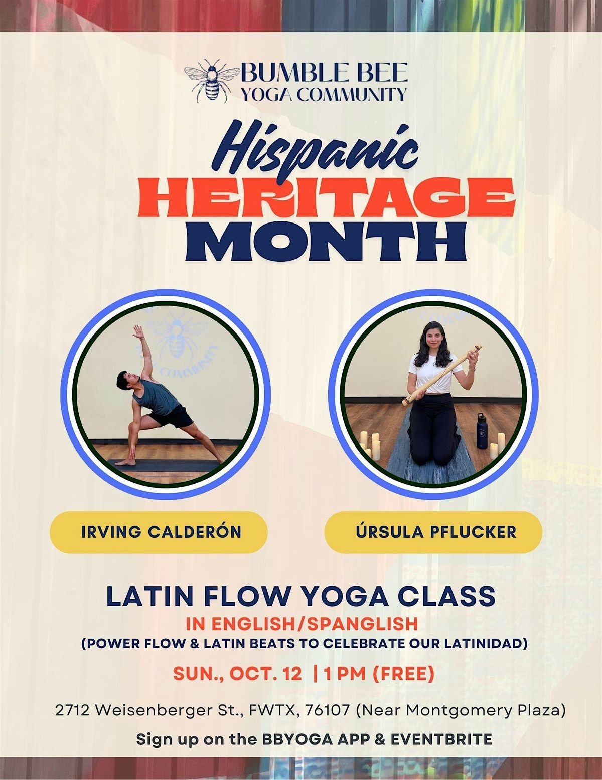 Latin Flow Yoga Class - Hispanic Heritage Month @Bumble Bee Yoga Community