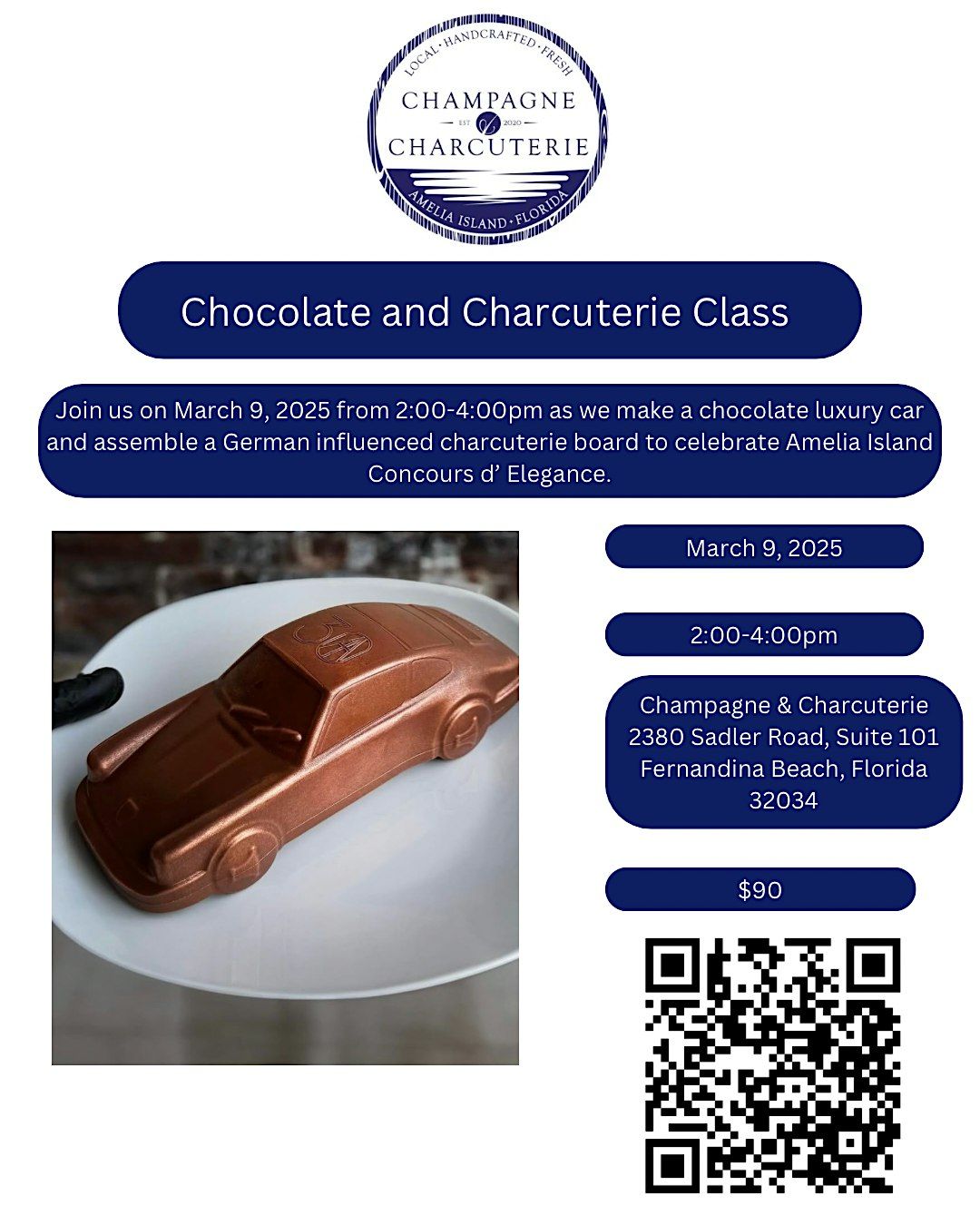 Luxury Chocolate Car and German Inspired Charcuterie Class