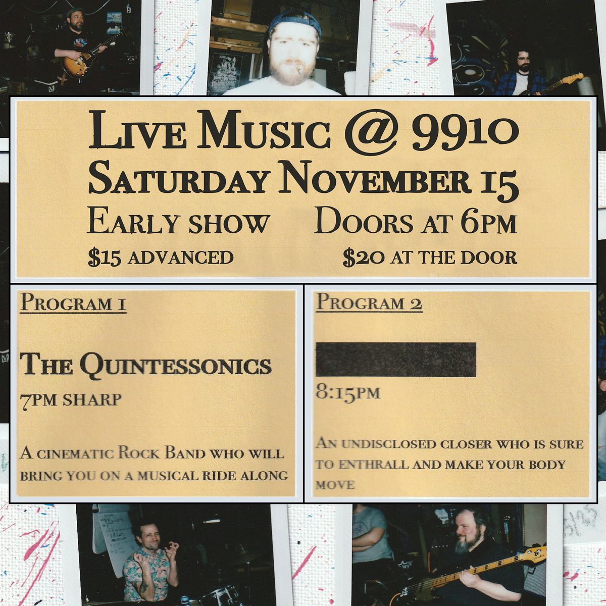 The Quintessonics November 15th at 9910
