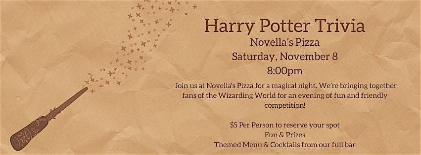 Harry Potter Trivia @Novella's Pizza